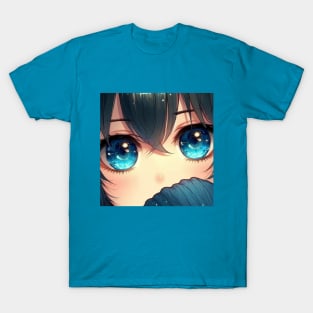 Anime Eyes - Sad Girl Blue T-Shirt